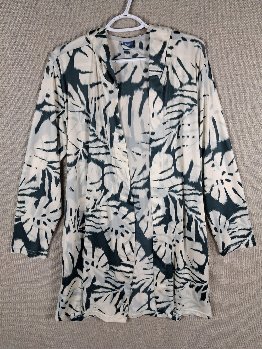 RipSkirt Hawaii Monstera Jungle Sun Robe Womens XS Small Cream Green Hooded